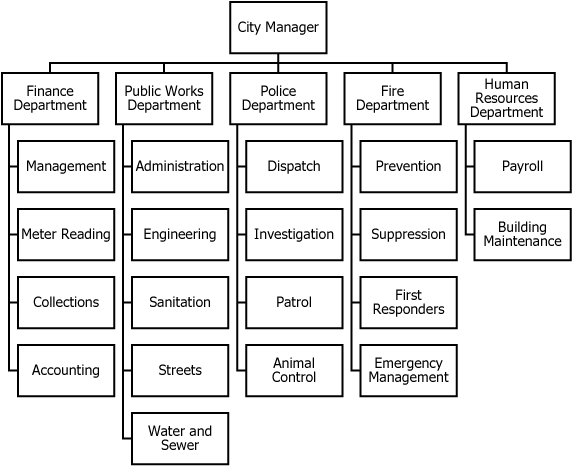 City C Government Organizational Structure Organizational chart showing the government structure of City C
